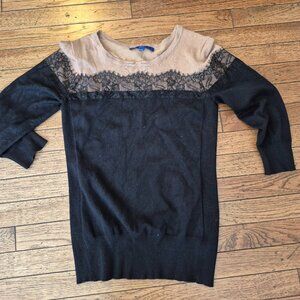 Apt 9 Sweater - Tan and Black with Lace - Worn Once